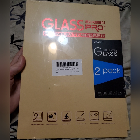 2 Pack Tempered Glass Screen Protector For Amazon fire HD new Tablet - Picture 2 of 2